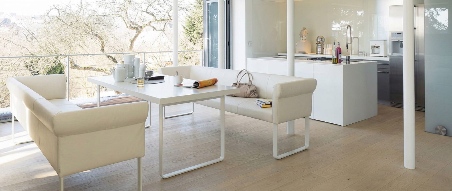 Essbereich mit Designtisch und Stühlen
